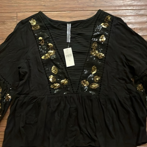 Anthropologie Neale Sequined Peplum Top Size M - Picture 5 of 10